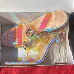 Fashion Nova Multicolor Transparent Heels